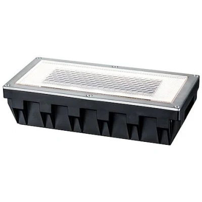 Imagen de Paulmann 93775 Juego de luminarias solares empotrables en el suelo, foco empotrable, caja, LED, acero inoxidable, set 1 ud., 1x0,6 W, con fuente luz incluida, exteriores, transitable