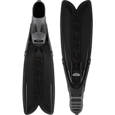 Imagen de CRESSI Turbo Flex Fins Black 40/41 Aletas Reactivas Ligeras con Sistema de Gara Modular Palas Intercambiables, Unisex Adult, Negro