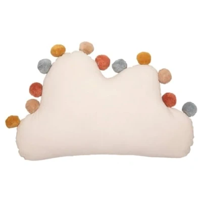 Imagen de Atmosphera Cojín Decorativo Nube de algodón con Pompones 30 x 50 cm
