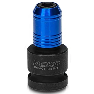 Imagen de Neiko Adaptador de llave impacto 30275A para controladores trinquete, convertidor hembra 1/2 pulgada a hexagonal 1/4 pulgadas, portabrocas cambio rápido, acero CrMo