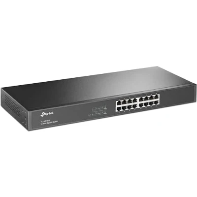 Imagen de TP Link TL SG1016 Switch Ethernet Gigabit 16 Puertos, No gestionable, Plug&amp;Play, Carcasa Metálica,Montaje en Rack, Sin Ventilación, Silencioso