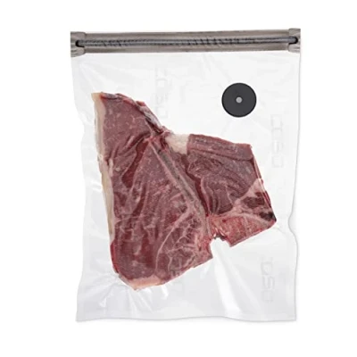 Imagen de Caso Vacu Bolsas con cremallera (26 x 35 cm, 20 bolsas, aptas para SousVide, sin BPA, 150 µm, especialmente fuertes, resistentes, reutilizables, sellador al vacío (mano) adaptador