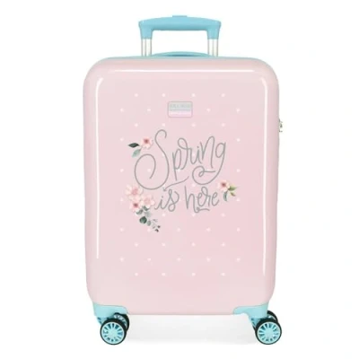 Imagen de ROLL ROAD Spring is Here Maleta de Cabina Rosa 38x55x20 cms Rígida ABS Cierre combinación Lateral 34L 2 kgs 4 Ruedas Equipaje Mano