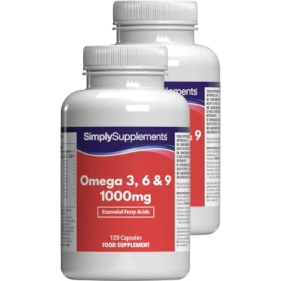 Imagen de Omega 3 6 9 1000 mg ¡Bote para 8 meses! 240 Cápsulas SimplySupplements