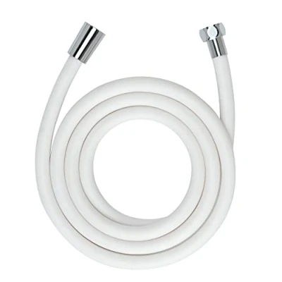 Imagen de WENKO Flexo para Ducha Design Blanco Mate 175 cm Manguera de con protección contra torsión y aprobación Agua Potable