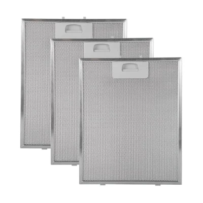 Imagen de Pack 3 Filtros para Campana Extractora de Cocina 02800905 Compatible con Cata, Apelson y Nodor Aluminio Resistente 320x260mm Color Plata (3 unidades)