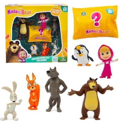 Imagen de Giochi Preziosi Masha &amp; Michka, Estuche de 7 Figuras, con 1 Sorpresa, Coleccionable, Juguetes para niños a Partir 3 años, MHA23