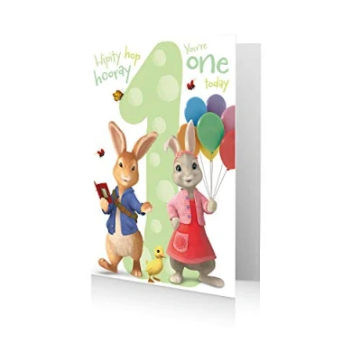 Imagen de Danilo Promotions Ltd PE033 Tarjeta de cumpleaños oficial Peter Rabbit (17,8 x 15,2 cm), multicolor