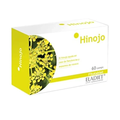 Imagen de Eladiet Complemento Alimenticio de Hinojo 60 Comprimidos Favorece los Procesos Digestivos Contribuye a Mejorar el Tránsito Intestinal Efecto Calmante , unidad, 1