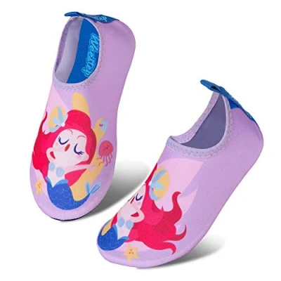 Imagen de IceUnicorn Zapatos de Agua Niños Barefoot Calcetines Natación Niñas Antideslizante Secado RáPido Respirable Escarpines Baño(Sirena Morada,30/31EU)