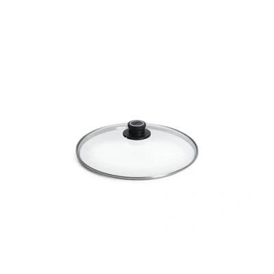 Imagen de Woll Sicherheitsglasdeckel Tapa de Cristal Seguridad, Redonda, diámetro 30 cm, botón ventilación Permanente, Transparente, Vidrio Acero Inoxidable Plástico