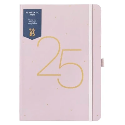 Imagen de Busy B Agenda Life Enero a Diciembre 2025 Rosa semanal A5 con notas, portabolígrafos y bolsillos