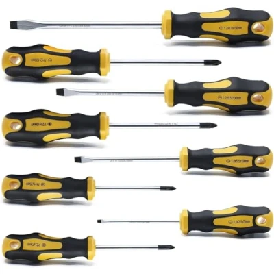 Imagen de CCLIFE Juego Destornilladores Magnéticos,Screwdriver Set con Phillip, Plana, Pozidriv Mangos Ergonómicos Material de Cromo Vanadio 8 Piezas: SL+PH+PZ