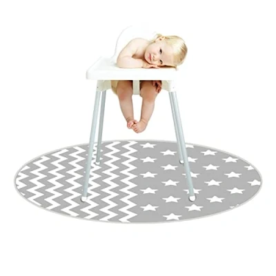 Imagen de Splat Mat para la Trona Juego Suelo Lavable, Mantel Picnic, portát , Spill Mat, Impermeable, Antideslizante, bebés y niños, 51 Pulgadas