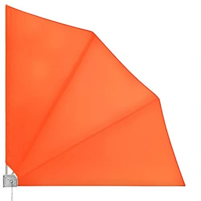 Imagen de Deuba® Abanico de Balcón 140x140cm Naranja Pantalla Privacidad Plegable 3 Posiciones Cortaviento Lavable