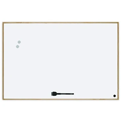 Imagen de Bi Office New Basic Pizarra de blanca y magnética, marco color natural, 385 x 285 mm