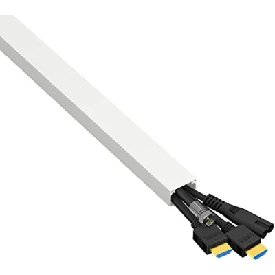Imagen de Canaleta Cuadrada, tapacables Autoadhesivo, gestión de cableado para Ocultar Cables, Tramos 1 m (Multipack 10 m) Blanco (1m, 8x12mm, Blanca)