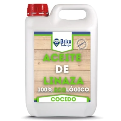 Imagen de Aceite de Linaza para la Madera COCIDO Ladrillo, Terrazo, Teja Nutrición Ecológico (5 Litros)