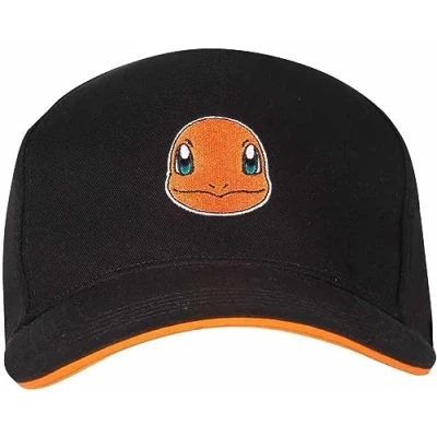 Imagen de Pokemon Gorra de Béisbol Charmander con Botones Unisex 100% Algodón Producto Oficial, Negro, Talla única, Ver descripción