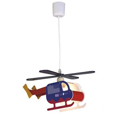 Imagen de wonderlamp W A000121 Lámpara de Techo Infantil Helicóptero Azul