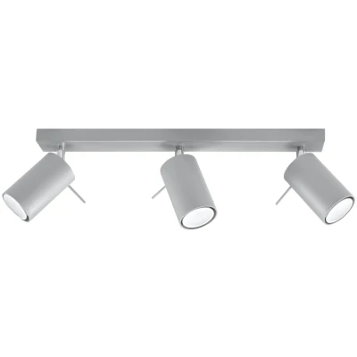Imagen de SOLLUX LIGHTING Ring 3 Plafón Diseño Minimalista Y Moderno, Brazo Ajustable Dirección De La Luz Bombilla GU10 Reemplazable, x 40 W Acero, Gris, 45 6 16 cm