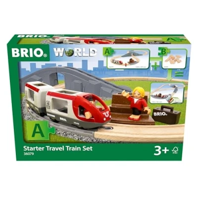 Imagen de BRIO Set ferroviario de Viaje Básico, Tren Juguete, Madera, Juguetes niños 3 años, Compatible con Otros Sets, construcción 22 Piezas
