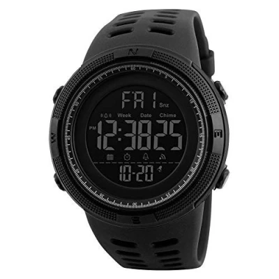 Imagen de Los hombres de cuarzo Reloj pulsera con alarma Cronómetro Digital Deportivo Dual tiempo zona cuenta atrás el luz fondo Calendario Fecha relojes