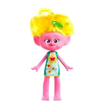 Imagen de Mattel Trolls 3 Todos Juntos Muñeca Reina Poppy con pelo rosa, inspirada en la película, juguete +3 años (HNF13)