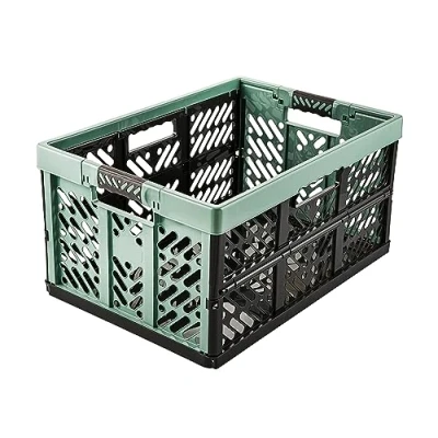 Imagen de keeeper Robusta Caja Plegable con Asas de Tacto Suave, 54 x 37 28 cm, 45 l, Ben, Green Nordic