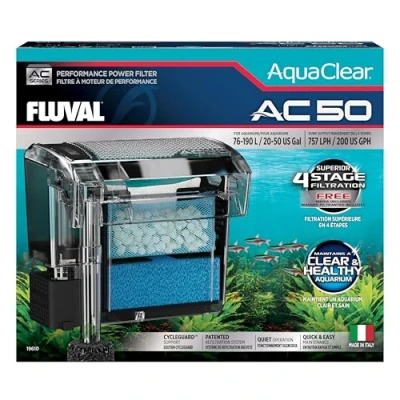 Imagen de Fluval Filtro de Mochila para Acuario AquaClear AC50, 757 lph