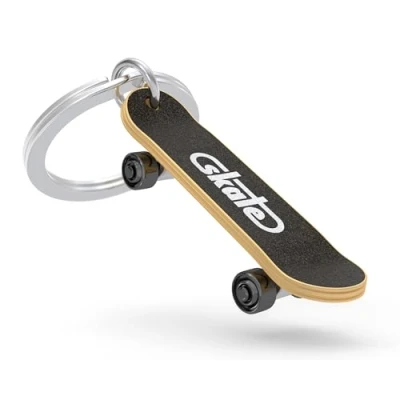 Imagen de METALMORPHOSE Llavero de monopatín en miniatura con Pasión deportiva Regalo para hombre y mujer, gris, talla única