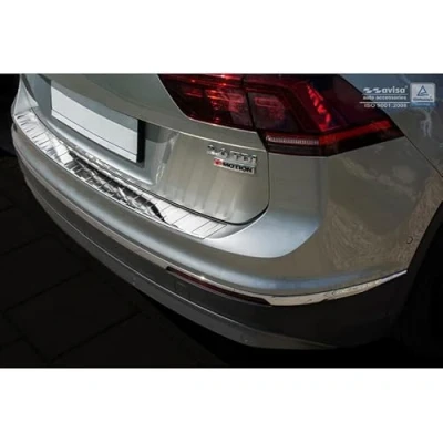 Imagen de Protector del Parachoques Trasero Inoxidable Cromado Compatible con Volkswagen Tiguan II Incl. Allspace 2016 2020 &amp; FL &#039;Ribs&#039;