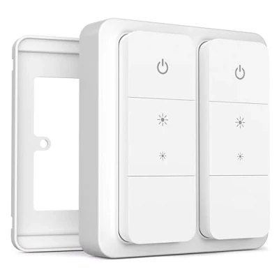 Imagen de IYOKI® Standard Cubierta de Interruptor para Philips Hue Dimmer V2, Compatible con Switch Cover, Adaptador Placa Luz Remoto, 2 Gang (1 Pack)