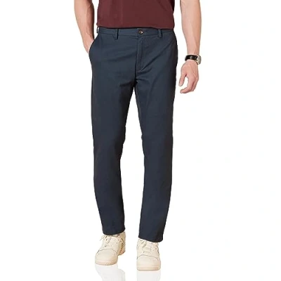 Imagen de Amazon Essentials Pantalón Chino con Parte Delantera Plana Resistente a Las Arrugas de Corte Ceñido Hombre, Azul Marino, 36W / 30L