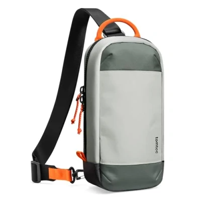Imagen de tomtoc Bandolera Bolso Sling Bag compatible con Nintendo Switch 2 Console 2025, Bolsa protectora Funda portátil de viaje para juegos 8 ranuras cartuchos, cargador y accesorios, Gris