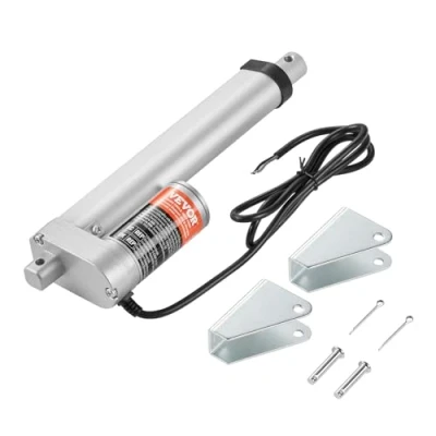 Imagen de VEVOR Actuador Lineal de 12 V, Movimiento 150 mm 330 lbs/1500 N 5 mm/s con Soporte Montaje y Protección IP54 para Muebles, Sistemas Automatización, Equipos Mecánicos