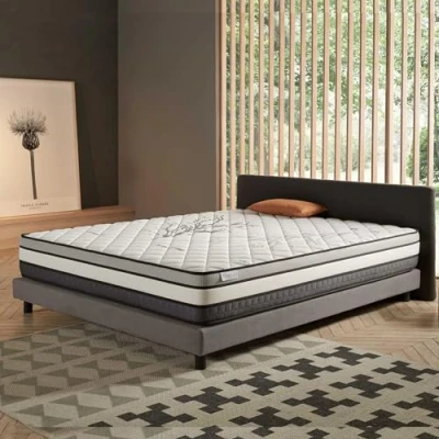 Imagen de COSMOS Colchón Solar Muelles 140x200 Cm Viscoelástica High Resilience Altura 24 Ensacados Excelente Confort, Ergonómico, Óptima Transpiración, Hipoalergénico Blue Látex