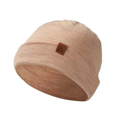 Imagen de ACUSHLA gorro de lana merino 100 % para hombre y mujer, invierno punto, unisex, reloj clima frío, Caqui (Kaki), talla única