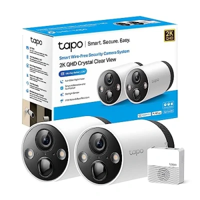 Imagen de Cámara vigilancia IP TP Link Tapo C420S2, 2K, Visión nocturna, Exterior IP65, Detección Inteligente, Blanco