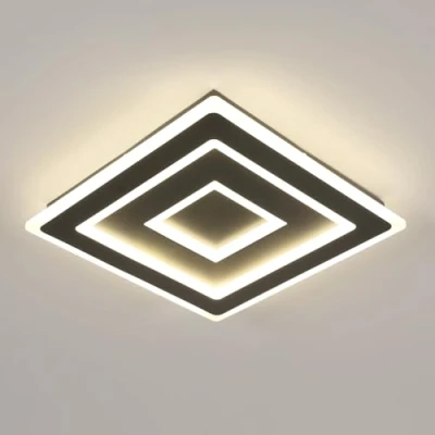 Imagen de Comely Negro Lámpara de Techo LED Cuadrado Moderna, 52W 5850LM Plafon Acrílica, Luz para Dormitorio, Sala Estar, Natural 4500K, 40cm