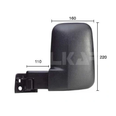 Imagen de Espejo retrovisor Alkar 9261961 izquierda manual brazo corto de espejo, convexo para vehíc. con volante a la