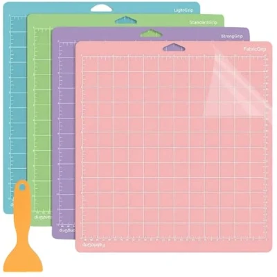 Imagen de LCOUACEO Tapete de Corte para Cricut Maker 3/Maker/Explore 3/Air 2/Air/One, 4 Diferente Adhesivas Cricut, 30,5 x CM(StandardGrip/LightGrip/StrongGrip/FabricGrip)