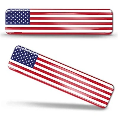 Imagen de Biomar Labs® 2 pcs 3D Gel Pegatinas Bandera Nacional USA Estados Unidos Flag Silicona Adhesivo Autos Coches Motos Ciclomotores Bicicletas Ordenador Portátil F 27