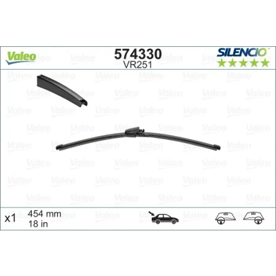 Imagen de Limpiaparabrisas Valeo Silencio X.trm, Rear 574330 454mm posterior Sin marco VOLKSWAGEN: Multivan 5 (7HM, Transporter Bus,