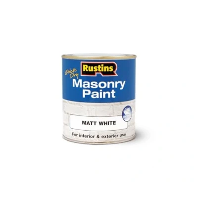 Imagen de Pintura de mampostería Rustins MASPW500, 500 ml, color blanco