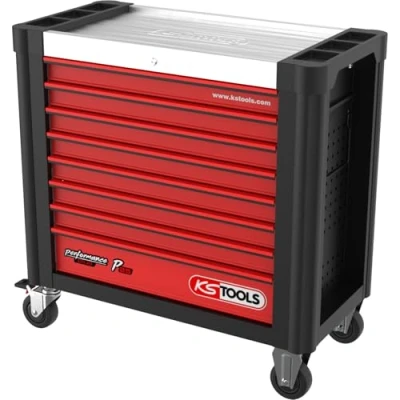 Imagen de KS Tools 873.3008 PERFORMANCEplus P25 Carro de taller NEGRO/ROJO con 8 cajones
