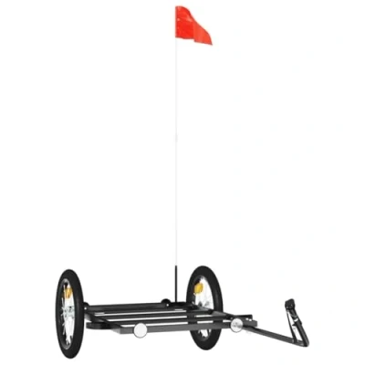 Imagen de vidaXL Remolque para Bicicletas, con Compartimento de Carga, Carrito Bici, Maletas Plantas, Hierro Negro