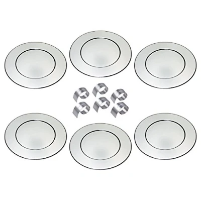 Imagen de chg Juego de bajoplatos, Acero Inoxidable, Plata, 6 Stück mit Prakt.