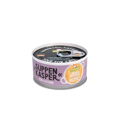 Imagen de GranataPet Suppenkasper Salmón y Aves de Corral, Sopa para Gatos, contra el Hambre, golosinas hidratación Extra, Comida Gatos sin Cereales azúcares, 12 x 70 g