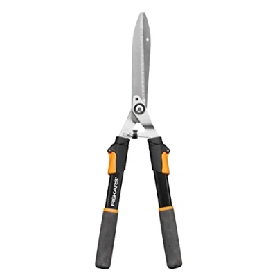 Imagen de Fiskars Cortasetos telescópico, Mangos SoftGrip, Cuchillas de acero adecuada calidad, Longitud: 63 83 cm, Negro/Naranja, HS13, 1027527